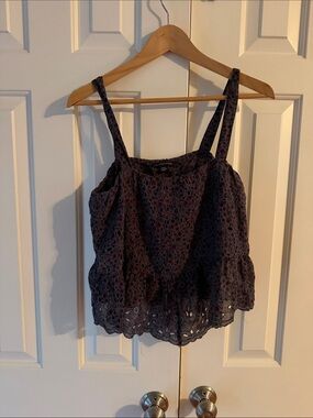 American Eagle Outfitters Navy Eyelet Lace Cami